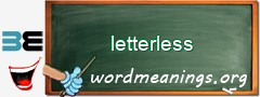 WordMeaning blackboard for letterless